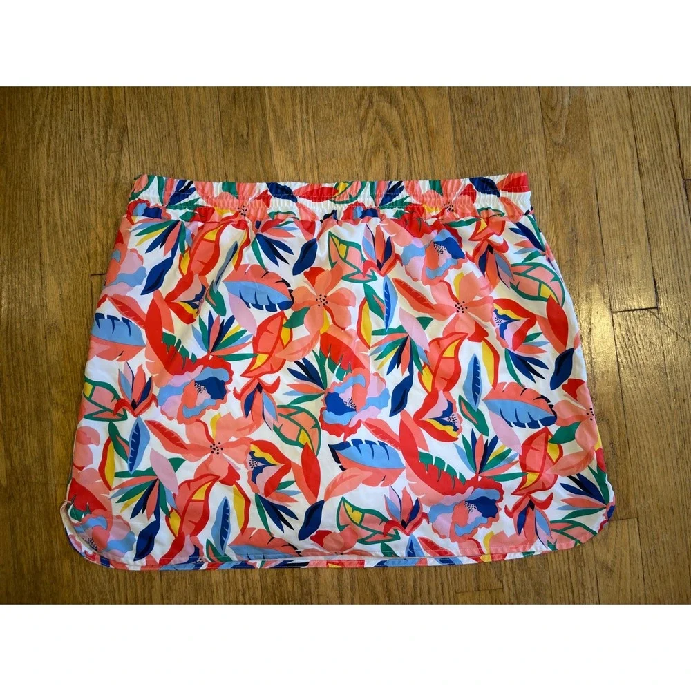 St John's Bay Floral Active Skort XL Multicolor Tropical Golf Tennis Athletic‎